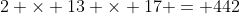 2 \times 13 \times 17 = 442