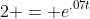 2 = e^{.07t}