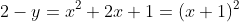 2-y=x^2+2x+1=(x+1)^2