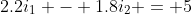 2.2i_1 - 1.8i_2 = 5