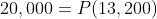 20,000=P(13,200)