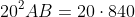 20^2AB=20\cdot840