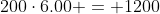 200\cdot6.00 = 1200