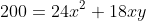 200=24x^2+18xy