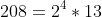 208=2^4*13