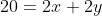 20=2x+2y