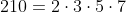 210=2\cdot3\cdot5\cdot7