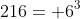 216= 6^3