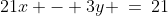 21x - 3y \:=\:21