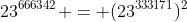 23^{666342} = (23^{333171})^2