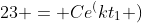 23 = Ce^(kt_1 )