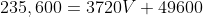 235,600=3720V+49600