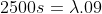 2500s=\lambda.09