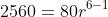 2560=80r^{6-1}