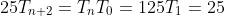 25T_{n+2}=T_{n}\\T_{0}=125\\T_{1}=25