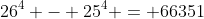 26^4 - 25^4 = 66351