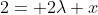 2= 2\lambda x