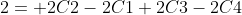 2= 2C2-2C1+2C3-2C4