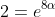 2=e^{8\alpha}