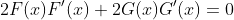 2F(x)F'(x)+2G(x)G'(x)=0
