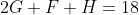 2G+F+H=18