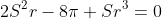 2S^2r-8\pi Sr^3=0