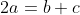 2a=b+c