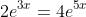 2e^{3x}=4e^{5x}