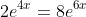 2e^{4x}=8e^{6x}