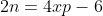 2n=4xp-6