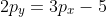 2p_y=3p_x-5~\&~q_x+q_y=12