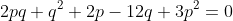 2pq+q^2+2p-12q+3p^2=0