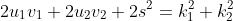 2u_1v_1+2u_2v_2+2s^2=k_1^2+k_2^2
