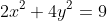 2x^2+4y^2=9