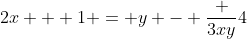 2x + 1 = y - \frac {3xy}{4}