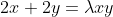 2x+2y={\lambda}xy