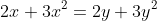 2x+3x^2=2y+3y^2