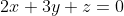 2x+3y+z=0