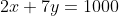 2x+7y=1000