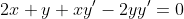 2x+y+xy'-2yy'=0