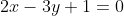 2x-3y+1=0