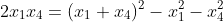 2x_{1}x_{4}=(x_{1}+x_{4})^{2}-x_{1}^{2}-x_{4}^{2}