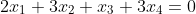 2x_1+3x_2+x_3+3x_4=0