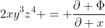 2xy^3z^4 = \frac{\partial \Phi}{\partial x}