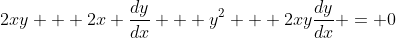 2xy + 2x \frac{dy}{dx} + y^2 + 2xy\frac{dy}{dx} = 0