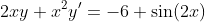 2xy+x^2y'=-6 \sin(2x)