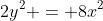 2y^2 = 8x^2