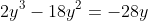 2y^3-18y^2=-28y