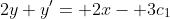 2y y'= 2x- 3c_1