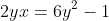 2yx=6y^2-1